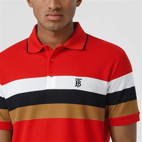 burberry rainbow stripe shirt|Striped Cotton Polo Shirt in Ice .